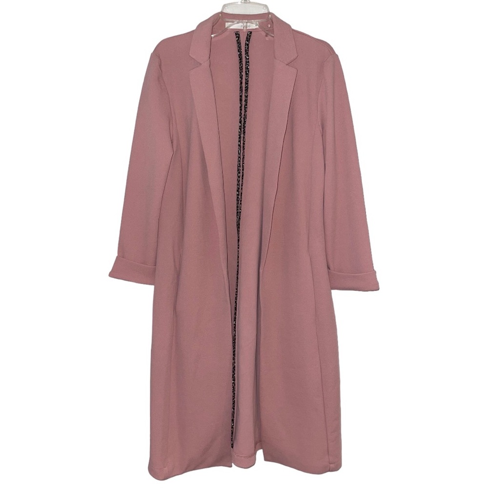 Dusty Pink Open Trench Coat